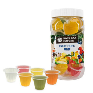 Fruit Cups - Gelée au Fruit - Boite de 24 pièces - Parfums Assortis (Banane, Fraise, Orange, Melon, Yaourt, Miel)