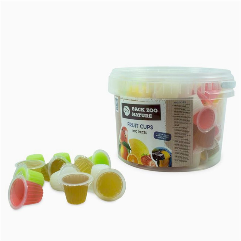 Fruit Cups - Gelée au Fruit - Boite de 100 Parfums Assortis (Banane, Fraise, Orange, Melon, Yaourt, Miel)
