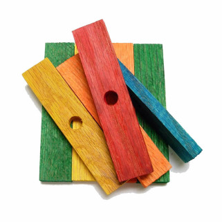 Zoo-Max - Lamelles de Bois de Chêne Perforées et Colorées - 8 pièces