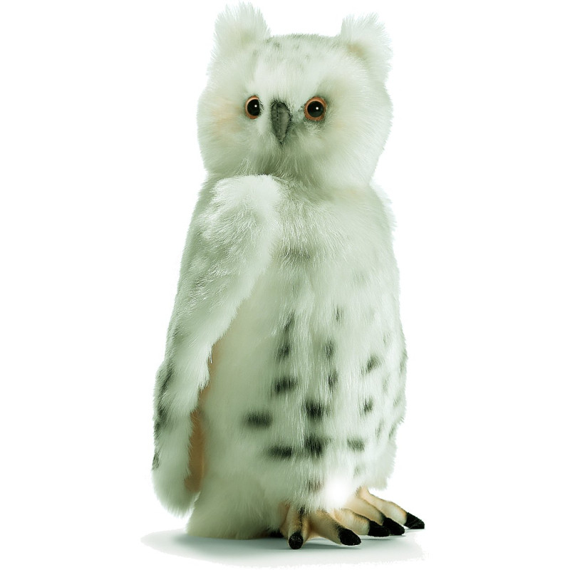 Hansa - Peluche de Collection Chouette Blanche (tête articulée) - 32 cm Hansa - Peluche de Collection Chouette Blanche (tête articulée) - 32 cm