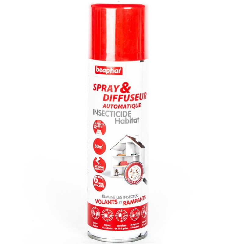 Beaphar - Spray et Diffuseur Insecticide Automatique - 250 ml - 80m2 Beaphar - Spray et Diffuseur Insecticide Automatique - 250 ml - 80m2