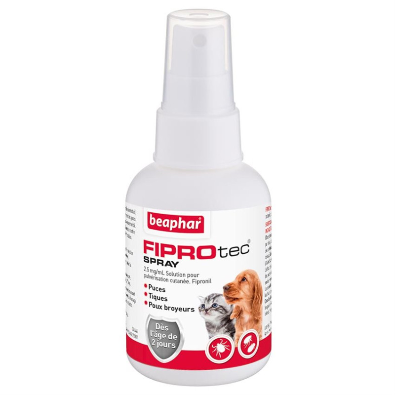 Fiprotec Spray Anti Puces et Anti Tiques pour Chat et Chien - 100 ml Fiprotec Spray Anti Puces et Anti Tiques pour Chat et Chien - 100 ml