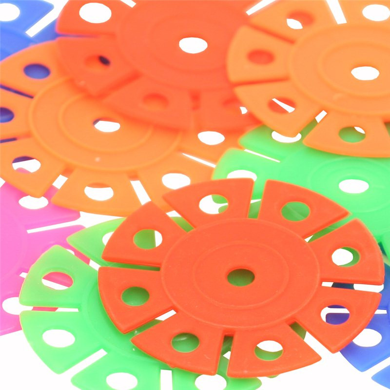 Disques multicolores Perforés en Plastique - Pièce de Jouet pour Oiseaux - 10 pièces