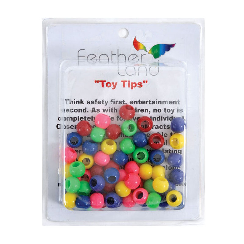 Grosses Perles Rondes Multicolores en Plastique - Pièce de Jouet pour Oiseaux - 65 Pièces