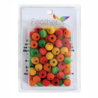 Perles Multicolores en Bois - Pièces de Jouet pour Oiseaux - Small - 75 Pièces
