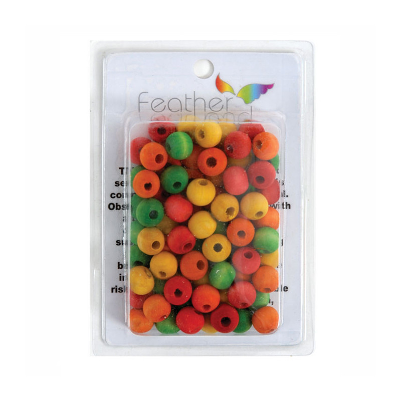 Perles Multicolores en Bois - Pièces de Jouet pour Oiseaux - Small - 75 Pièces