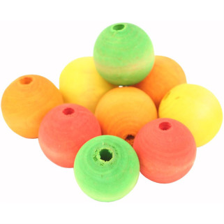 Perles Multicolores en Bois - Pièces de Jouet pour Oiseaux - Extra Large - 9 Pièces