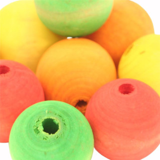 Perles Multicolores en Bois - Pièces de Jouet pour Oiseaux - Extra Large - 9 Pièces