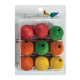 Perles Multicolores en Bois - Pièces de Jouet pour Oiseaux - Extra Large - 9 Pièces