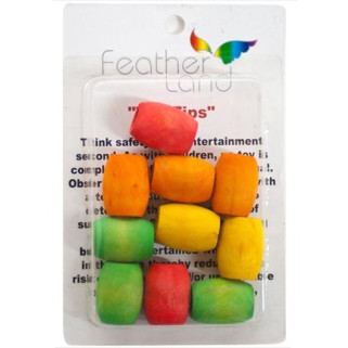 Perles Ovales Multicolores en Bois - Pièce de Jouet oiseaux - 10 Pièces