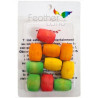Perles Ovales Multicolores en Bois - Pièce de Jouet oiseaux - 10 Pièces