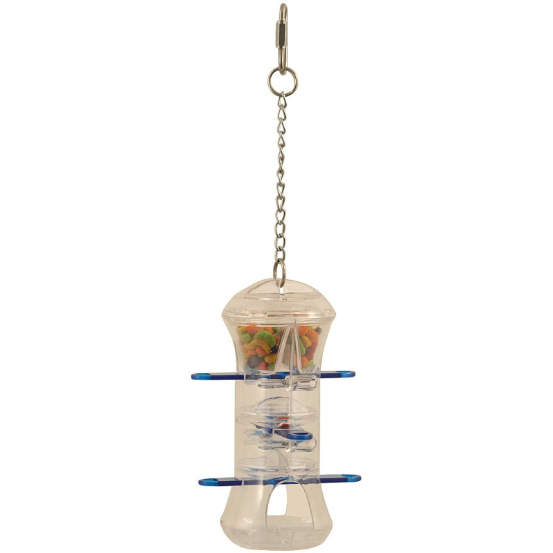 Jouet de Foraging Push & Pull - Distributeur Alimentaire pour Grande Perruche et Perroquet