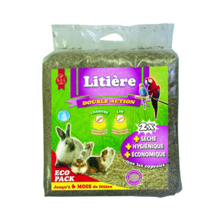 GEC - Litière de Brisures de Chanvre et Lin Ultra Absorbante - 12 kg