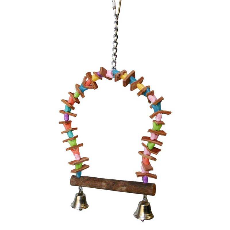 Petite Balançoire Cuir et Perles - Jouet Perruche Petite Balançoire Cuir et Perles - Jouet Perruche