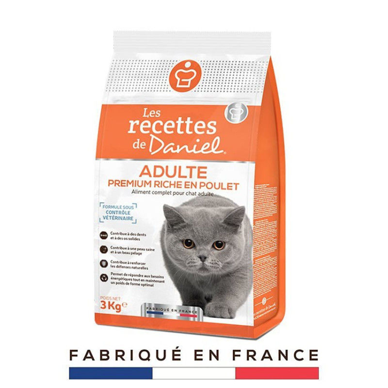 Recettes De Daniel - Croquettes Chat Adulte au Poulet - 3 Kg Recettes De Daniel - Croquettes Chat Adulte au Poulet - 3 Kg