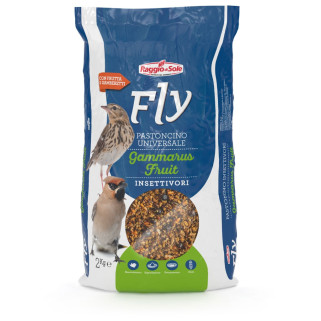 Raggio di Sole - Gammarus Fruit 2 kg- Pâtée Grasse Riche en Gammarus et Fruits pour oiseaux insectivores et frugivores