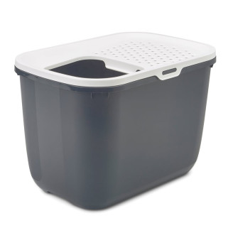 Savic - Maison de Toilette pour Chat Hop In - Blanc et Anthracite