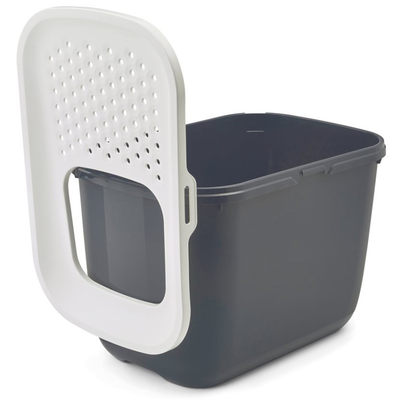 Savic - Maison de Toilette pour Chat Hop In - Blanc et Anthracite