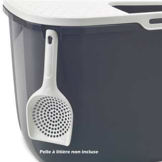 Savic - Maison de Toilette pour Chat Hop In - Blanc et Anthracite
