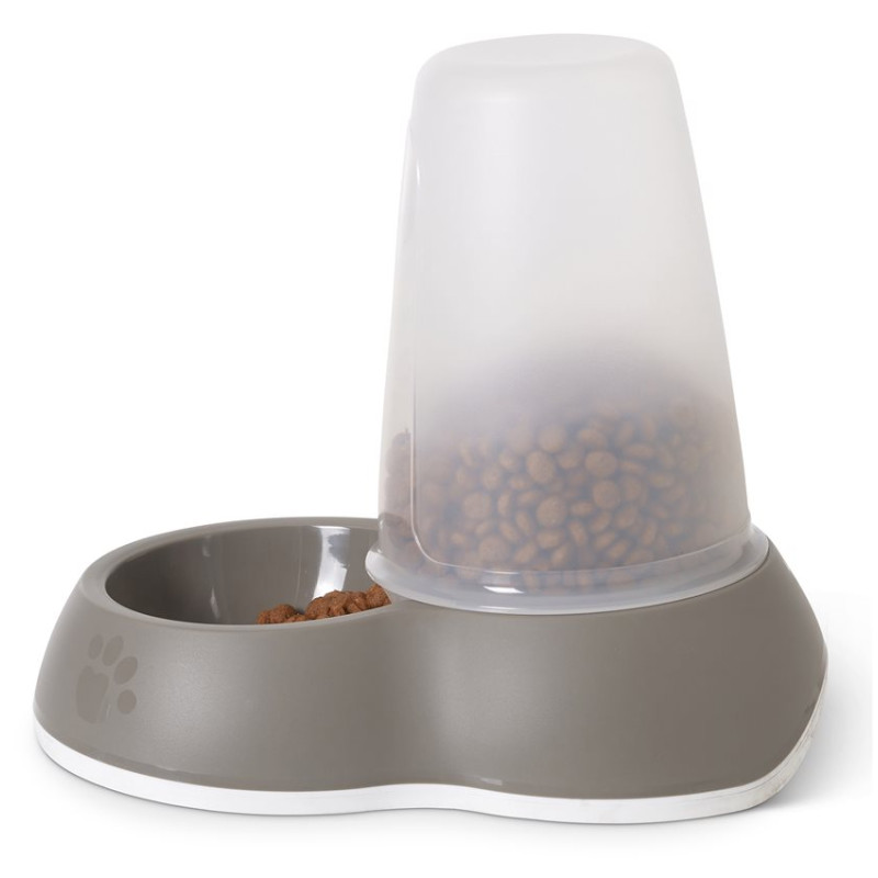 Distributeur de Nourriture Antidérapant pour Chien et Chat Loop 1,5 L - Gris Chaud