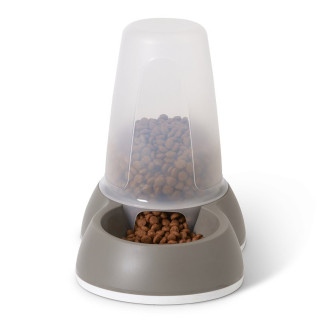 Distributeur de Nourriture Antidérapant pour Chien et Chat Loop 1,5 L - Gris Chaud