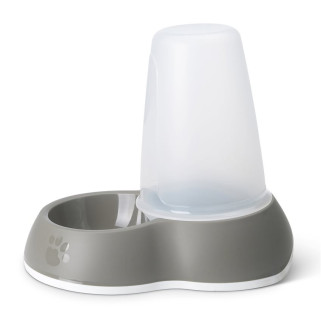 Distributeur de Nourriture Antidérapant pour Chien et Chat Loop 1,5 L - Gris Chaud