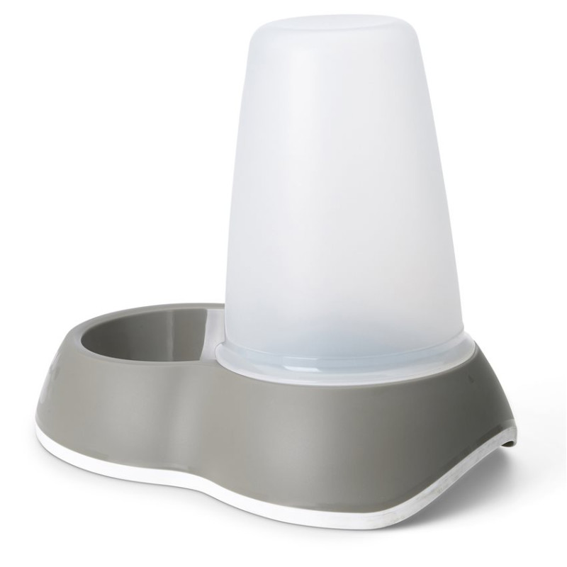 Distributeur de Nourriture Antidérapant pour Chien et Chat Loop 1,5 L - Gris Chaud