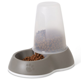 Distributeur de Nourriture Antidérapant pour Chien et Chat Loop 1,5 L - Gris Chaud