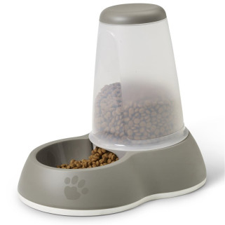 Distributeur de Nourriture Antidérapant pour Chien et Chat Loop 3 L - Gris Chaud