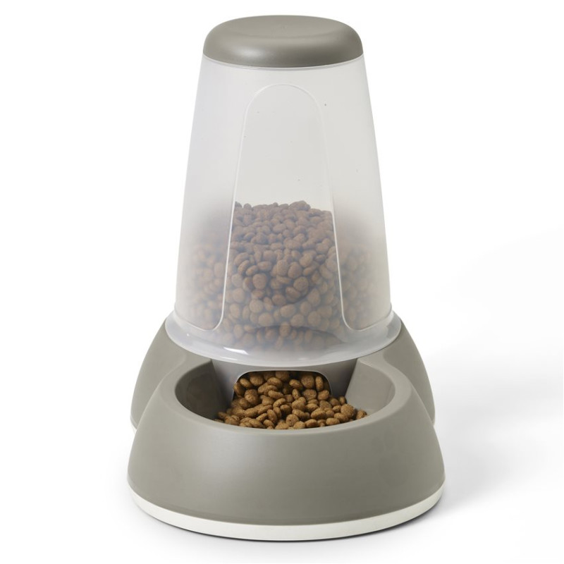 Distributeur de Nourriture Antidérapant pour Chien et Chat Loop 3 L - Gris Chaud