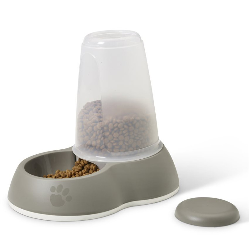 Distributeur de Nourriture Antidérapant pour Chien et Chat Loop 3 L - Gris Chaud