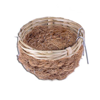 Nid pour Petits Oiseaux Exotiques en Osier Tressé Garni de Fibre de Coco - Ø8 cm