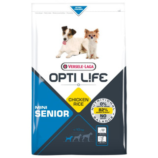 Opti Life - Senior Mini - 2,5 kg - Croquettes pour Petits Chiens Agés (+7 ans) - Au Poulet