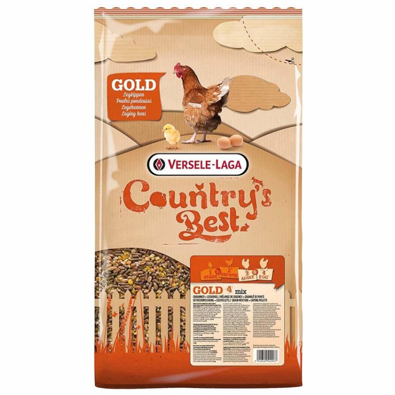 Offre Spéciale DLUO - Country's Best - Gold 4 Mix - Aliment Complet pour Poules Pondeuses - 5 kg Offre Spéciale DLUO - Country's Best - Gold 4 Mix - Aliment Complet pour Poules Pondeuses - 5 kg