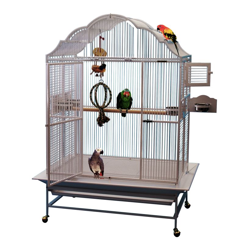 Cage Inox Perroquet KING'S CAGES - Modèle 4230 Inox - espacement 16 mm
