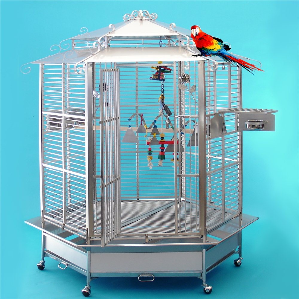 Cage Inox Perroquets KING'S CAGES - Modèle 508 Inox - espacement