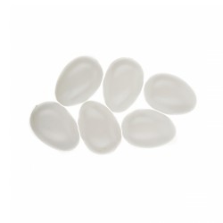 Petit Œuf Factice en Plastique Blanc pour Oiseaux Exotiques - Dim : L1.5 x Ø 1.2 cm